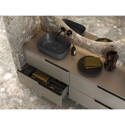 Elita Reni RE040460036010 umywalka 45.5x32.5 cm prostokątna nablatowa antracyt