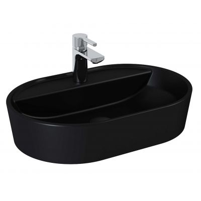 Elita Babette RE040620017160 umywalka 62x41.2 cm owalna nablatowa czarna
