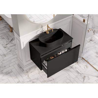 Elita Babette RE040620017160 umywalka 62x41.2 cm owalna nablatowa czarna