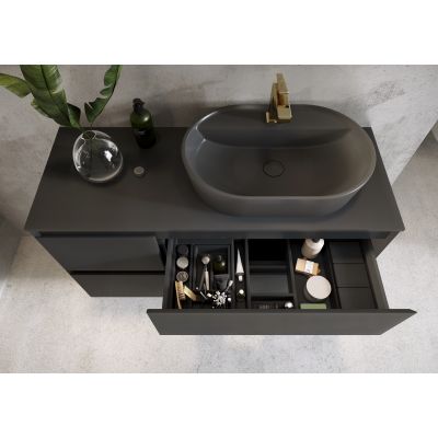 Elita Babette RE040620016010 umywalka 62x41.2 cm owalna nablatowa antracyt