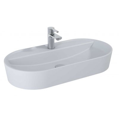 Elita Babette RE040820017040 umywalka 81.5x41.5 cm owalna nablatowa szary/kamień