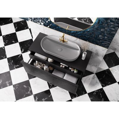 Elita Babette RE040820017040 umywalka 81.5x41.5 cm owalna nablatowa szary/kamień