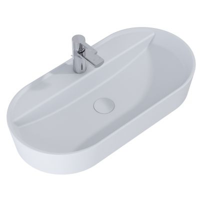 Elita Babette RE040820017040 umywalka 81.5x41.5 cm owalna nablatowa szary/kamień