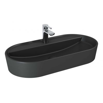 Elita Babette RE040820016010 umywalka 81.5x41.5 cm owalna nablatowa antracyt