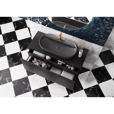 Elita Babette RE040820016010 umywalka 81.5x41.5 cm owalna nablatowa antracyt