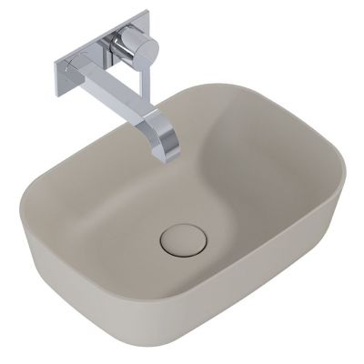 Elita Reni RE040460037020 umywalka 45x32.5 cm prostokątna nablatowa brąz/beż