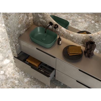 Elita Reni RE040460037010 umywalka 45.5x32.5 cm prostokątna nablatowa zielona