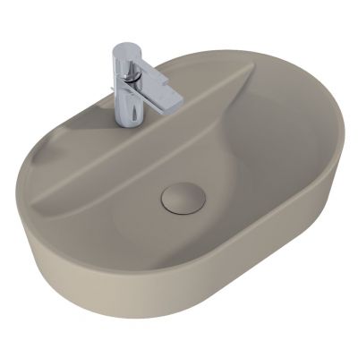 Elita Babette RE040620017020 umywalka 62x41.2 cm owalna nablatowa brąz/beż