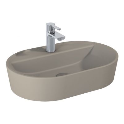 Elita Babette RE040620017020 umywalka 62x41.2 cm owalna nablatowa brąz/beż