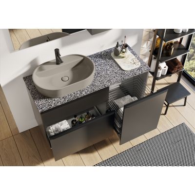 Elita Babette RE040620017020 umywalka 62x41.2 cm owalna nablatowa brąz/beż