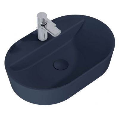 Elita Babette RE040620017030 umywalka 62x41.2 cm owalna nablatowa niebieska