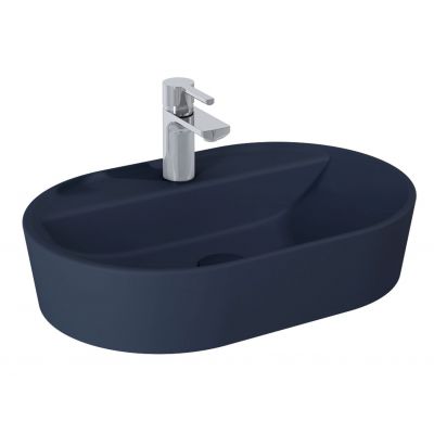 Elita Babette RE040620017030 umywalka 62x41.2 cm owalna nablatowa niebieska