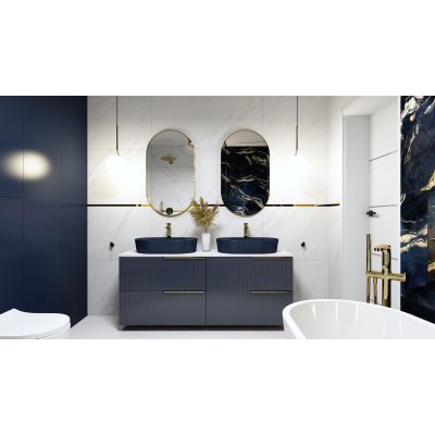 Elita Babette RE040620017030 umywalka 62x41.2 cm owalna nablatowa niebieska