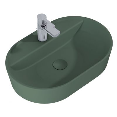 Elita Babette RE040620017010 umywalka 62x41.2 cm owalna nablatowa zielona