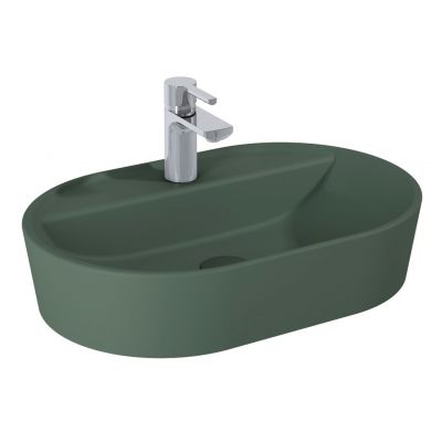 Elita Babette RE040620017010 umywalka 62x41.2 cm owalna nablatowa zielona
