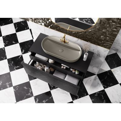 Elita Babette RE040820017020 umywalka 81.5x41.5 cm owalna nablatowa brąz/beż