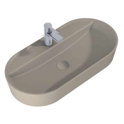 Elita Babette RE040820017020 umywalka 81.5x41.5 cm owalna nablatowa brąz/beż