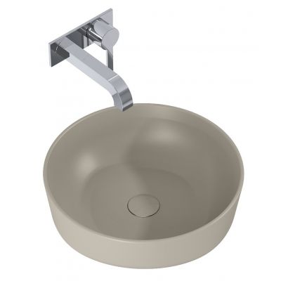 Elita Lorca RE040420047020 umywalka 41.5x41.5 cm okrągła nablatowa brąz/beż