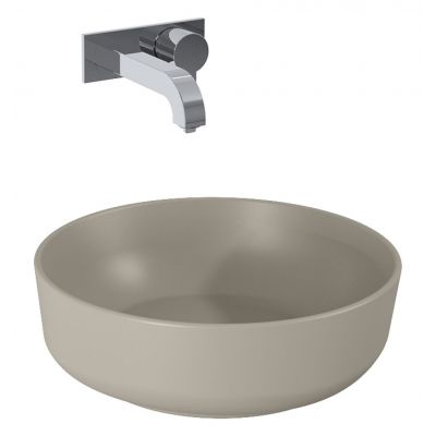 Elita Lorca RE040420047020 umywalka 41.5x41.5 cm okrągła nablatowa brąz/beż