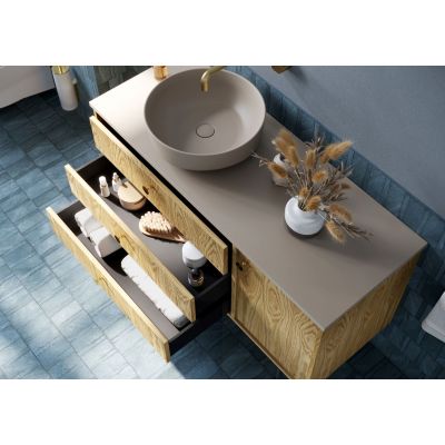 Elita Lorca RE040420047020 umywalka 41.5x41.5 cm okrągła nablatowa brąz/beż