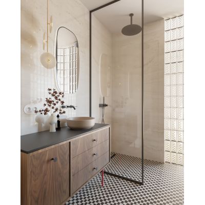 Elita Lorca RE040420047020 umywalka 41.5x41.5 cm okrągła nablatowa brąz/beż