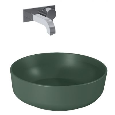 Elita Lorca RE040420047010 umywalka 41.5x41.5 cm okrągła nablatowa zielona