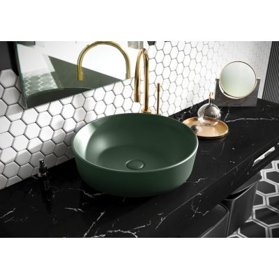 Elita Lorca RE040420047010 umywalka 41.5x41.5 cm okrągła nablatowa zielona