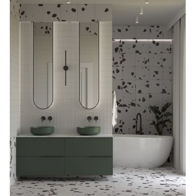 Elita Lorca RE040420047010 umywalka 41.5x41.5 cm okrągła nablatowa zielona