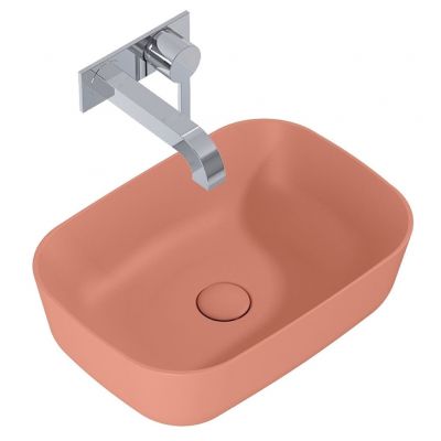 Elita Reni RE040460036600 umywalka 45.5x32.5 cm prostokątna nablatowa różowa