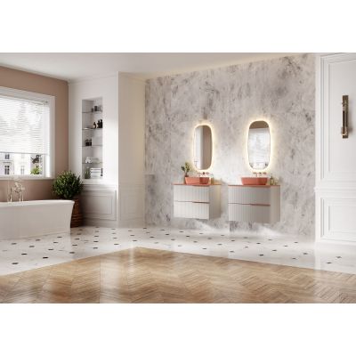 Elita Reni RE040460036600 umywalka 45.5x32.5 cm prostokątna nablatowa różowa