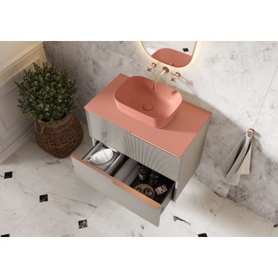 Elita Reni RE040460036600 umywalka 45.5x32.5 cm prostokątna nablatowa różowa