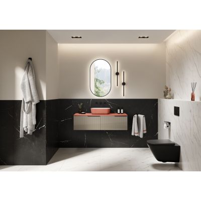 Elita Reni RE040460896100 umywalka 45.5x32.5 cm prostokątna nablatowa biała-różowa