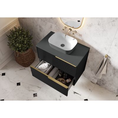 Elita Reni RE040460896130 umywalka 45.5x32.5 cm prostokątna nablatowa biała-antracyt