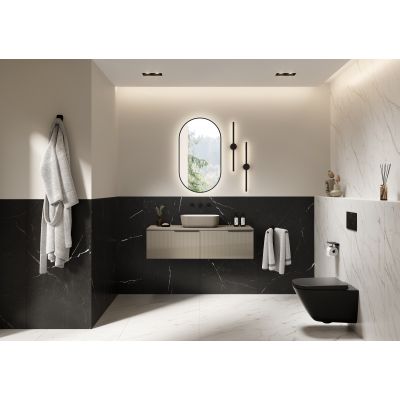 Elita Reni RE040460896140 umywalka 45.5x32.5 cm prostokątna nablatowa biała-brąz/beż