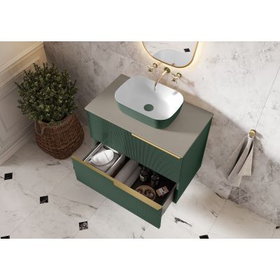 Elita Reni RE040460896150 umywalka 45.5x32.5 cm prostokątna nablatowa biała-zielona