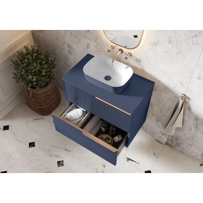 Elita Reni RE040460896170 umywalka 45.5x32.5 cm prostokątna nablatowa biała-niebieska