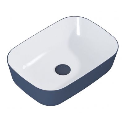 Elita Reni RE040460896170 umywalka 45.5x32.5 cm prostokątna nablatowa biała-niebieska