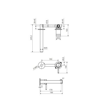 Excellent Pi AREX1214CB bateria umywalkowa podtynkowa miedź