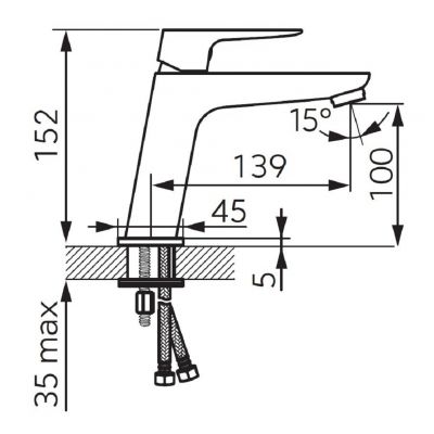 Ferro Vitto Gold Verdeline BVI2VLG bateria umywalkowa stojąca złoty