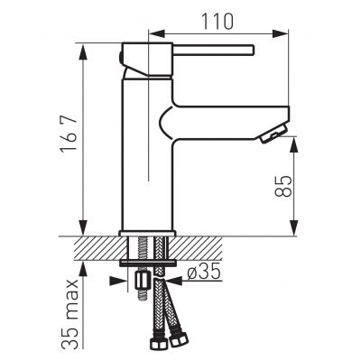 FDesign Flusso FD1FLS255 bateria umywalkowa