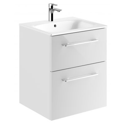Geberit Selnova Square 501232001 umywalka z szafką 55 cm biała