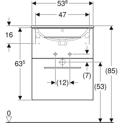 Geberit Selnova Square 501232001 umywalka z szafką 55 cm biała