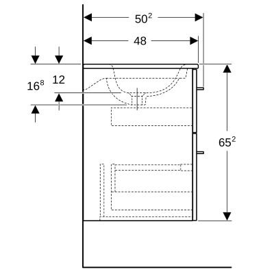 Geberit Selnova Square 501236001 umywalka z szafką 60 cm białą