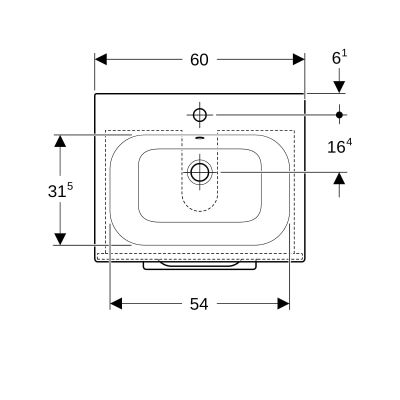Geberit Selnova Square 501236001 umywalka z szafką 60 cm białą