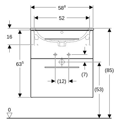 Geberit Selnova Square 501236001 umywalka z szafką 60 cm białą