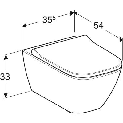 Geberit Smyle Square 500683002 zestaw miska z deską wisząca bez kołnierza biały