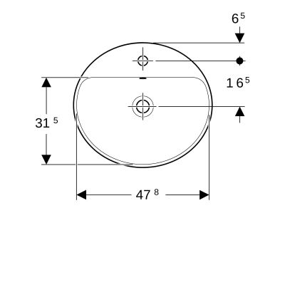 Geberit Variform 500712012 umywalka 50x45 cm owalna wpuszczana biała
