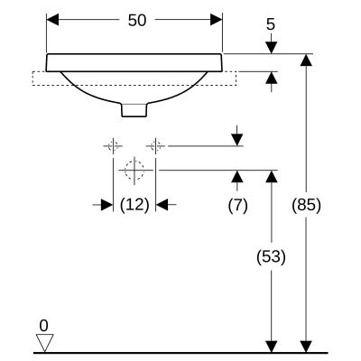Geberit Variform 500712012 umywalka 50x45 cm owalna wpuszczana biała