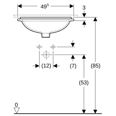 Geberit Variform 500751012 umywalka 42x33 cm owalna podblatowa biała