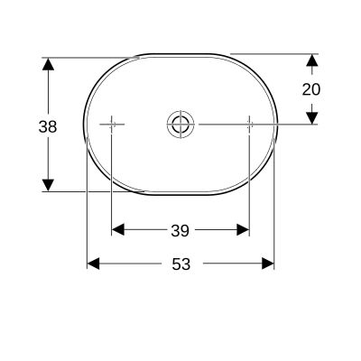 Geberit Variform 500774012 umywalka 55x40 cm owalna nablatowa biała